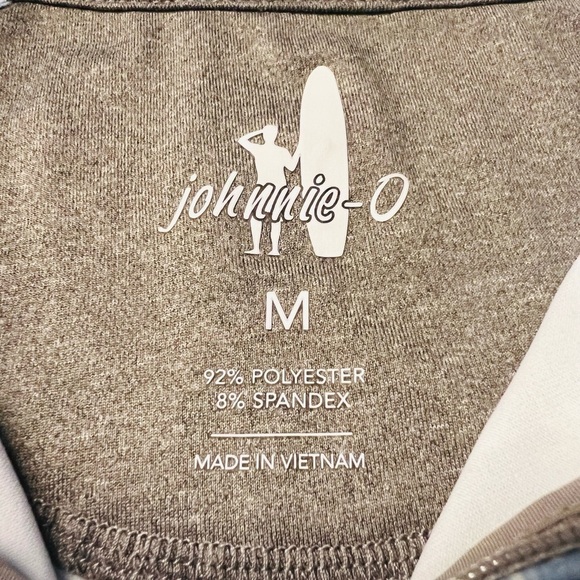 JOHNNIE-O MEN’S LIGHT BLUE PALM PRINT 1/4 ZIP PULLOVER SURF SWIM TOP SIZE MEDIUM - Picture 4 of 9